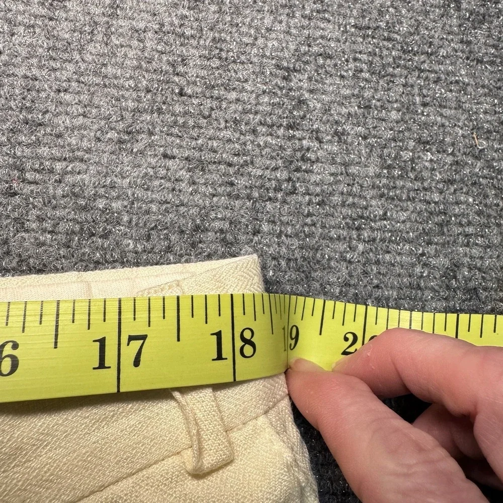 VTG Polo University Ralph Lauren Linen Trousers 42x30(37x29) Cream Herringbone